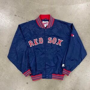Vintage Boston Red Sox MLB Starter Diamond Collection Satin Button Up Jacket XXL